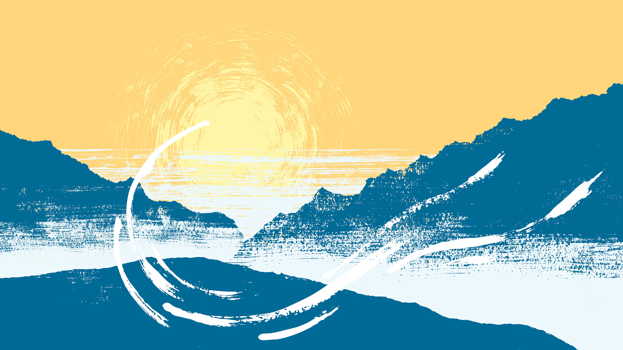 Illustration ciel et montagnes